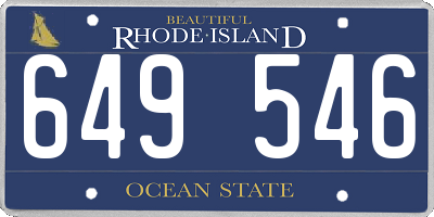 RI license plate 649546