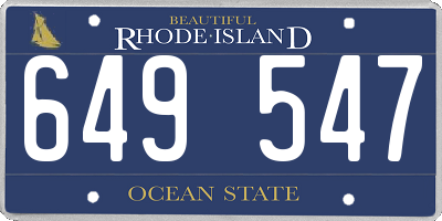 RI license plate 649547