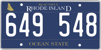 RI license plate 649548