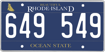 RI license plate 649549