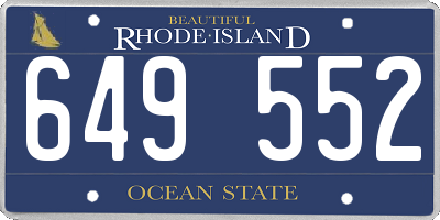 RI license plate 649552