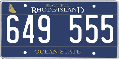 RI license plate 649555