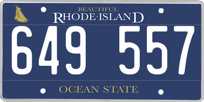 RI license plate 649557