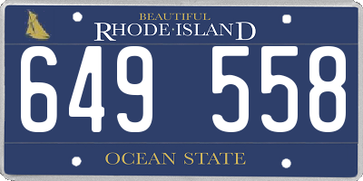 RI license plate 649558