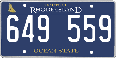 RI license plate 649559