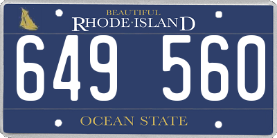 RI license plate 649560