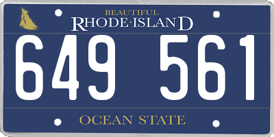 RI license plate 649561