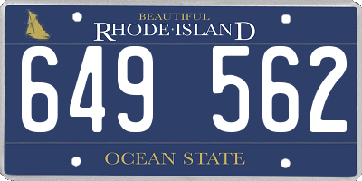 RI license plate 649562