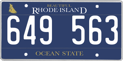 RI license plate 649563
