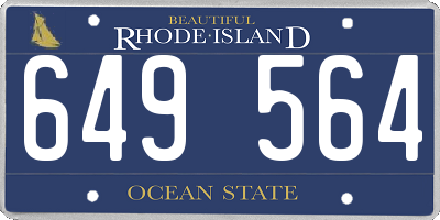 RI license plate 649564