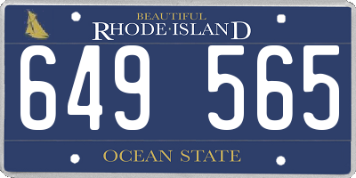 RI license plate 649565