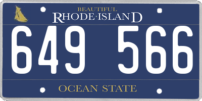 RI license plate 649566
