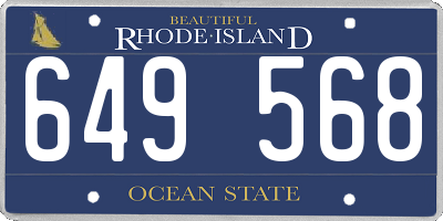 RI license plate 649568