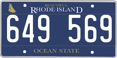 RI license plate 649569