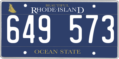 RI license plate 649573