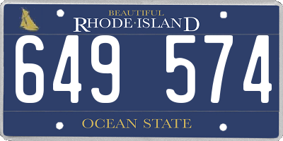 RI license plate 649574