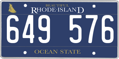 RI license plate 649576