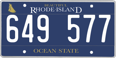 RI license plate 649577