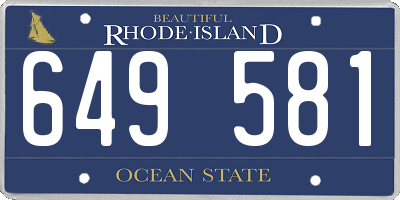 RI license plate 649581