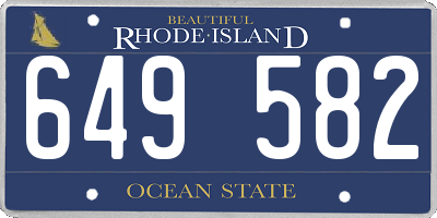 RI license plate 649582