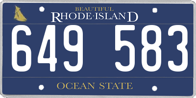 RI license plate 649583