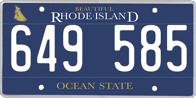 RI license plate 649585