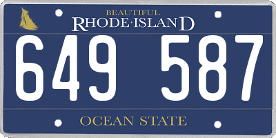 RI license plate 649587