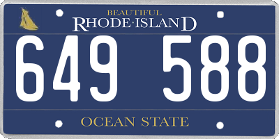 RI license plate 649588