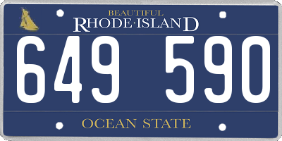 RI license plate 649590