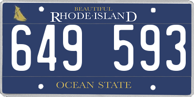 RI license plate 649593