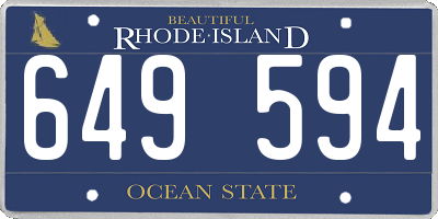 RI license plate 649594