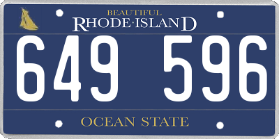 RI license plate 649596