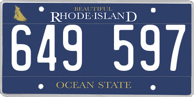 RI license plate 649597
