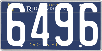 RI license plate 6496