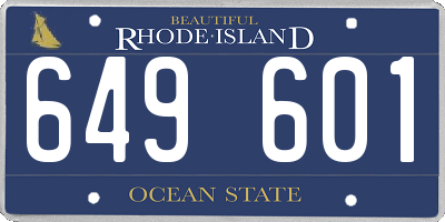 RI license plate 649601