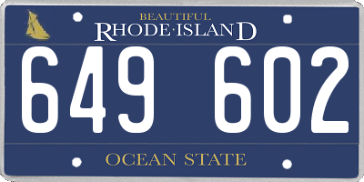 RI license plate 649602