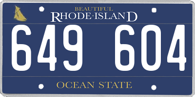 RI license plate 649604
