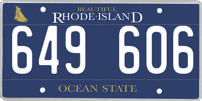 RI license plate 649606