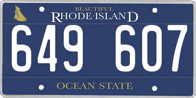 RI license plate 649607