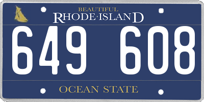 RI license plate 649608