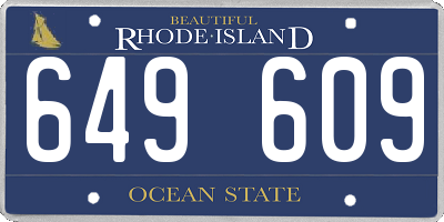 RI license plate 649609