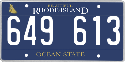 RI license plate 649613