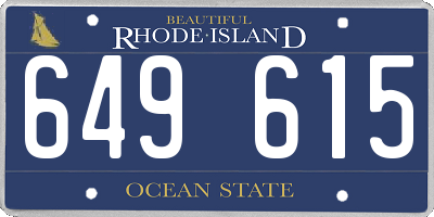 RI license plate 649615