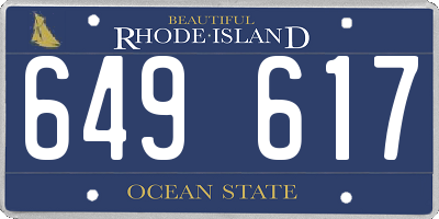 RI license plate 649617