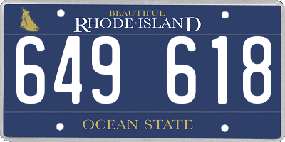 RI license plate 649618