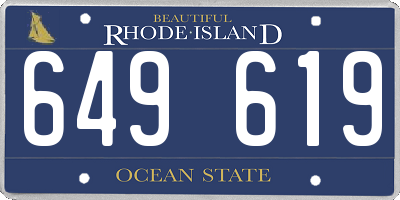 RI license plate 649619