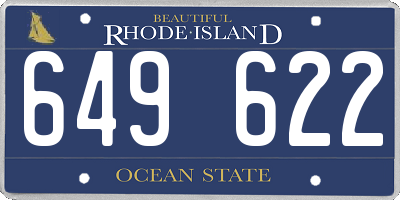 RI license plate 649622