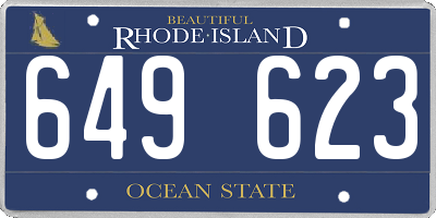 RI license plate 649623