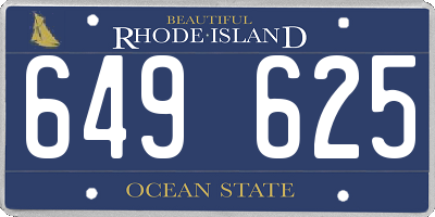 RI license plate 649625
