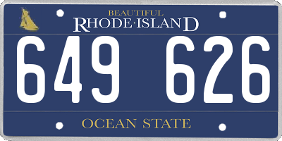 RI license plate 649626